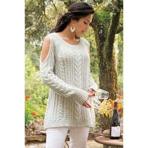 Women's Cable Knit Sweater - Cream